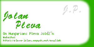 jolan pleva business card